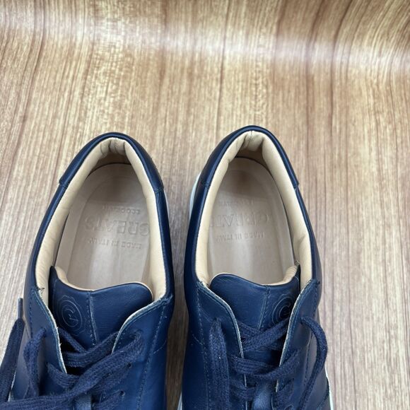 GREATS The Royal 2.0 Navy Leather Sneakers Men's Size 9.5 Made in Italy - Picture 7 of 8
